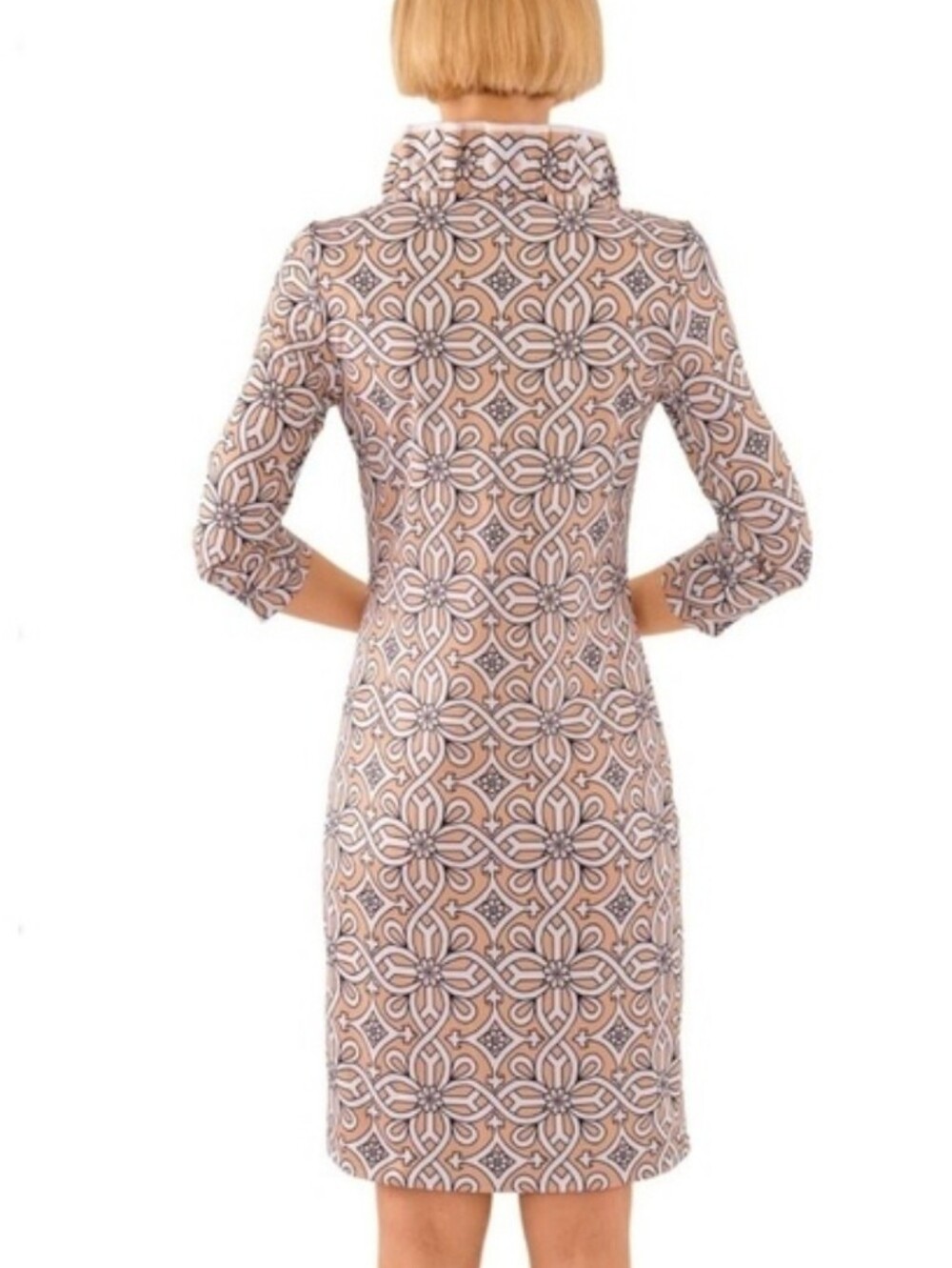 Gretchen Scott Jersey Ruffneck Dress In Piazza Print - Picture 2 of 15